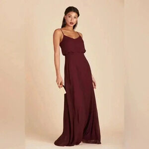 Birdy Grey Gwennie Bridesmaid Dress in Chiffon Cabernet Size Large NWT